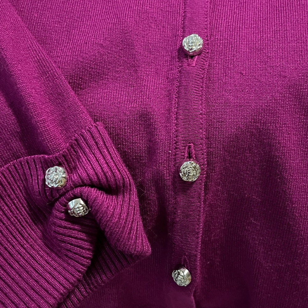 Premier Studio, Purple, Crop, Button Jacket/Sweat… - image 4